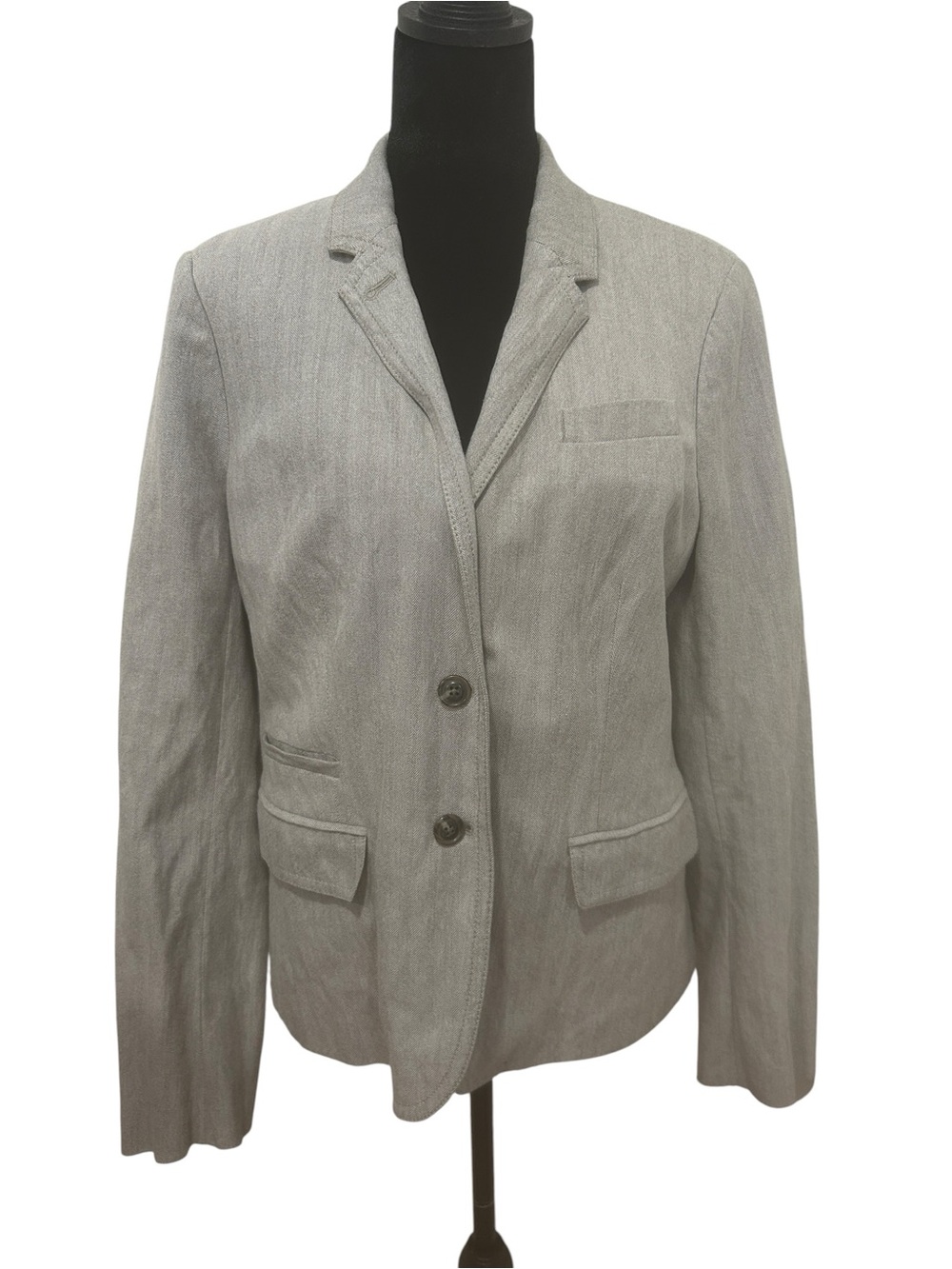 J.Crew Schoolboy Gray Herringbone Blazer Womens 12 Preppy Career Jacket academia - Picture 2 of 15